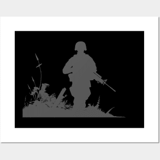 Veterans day remembrance day silhouette Posters and Art